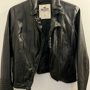 Hollister Classic Black Leather Jacket